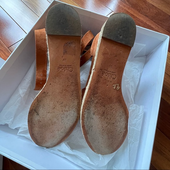 Chloe scallop suede platform espadrilles - Picture 6 of 9